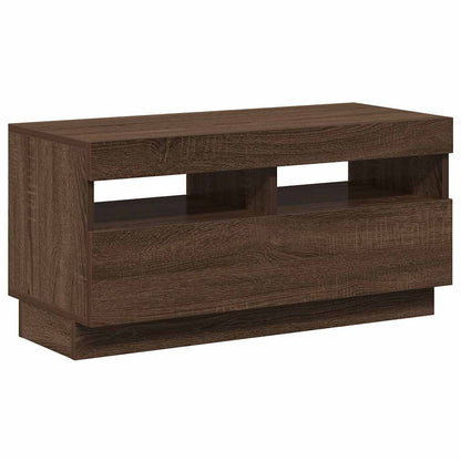 TV-Schrank mit LED-Leuchten Braun Eichen-Optik 80x35x40 cm