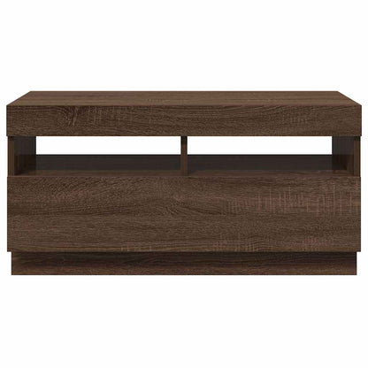 TV-Schrank mit LED-Leuchten Braun Eichen-Optik 80x35x40 cm