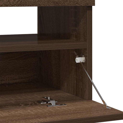 TV-Schrank mit LED-Leuchten Braun Eichen-Optik 80x35x40 cm