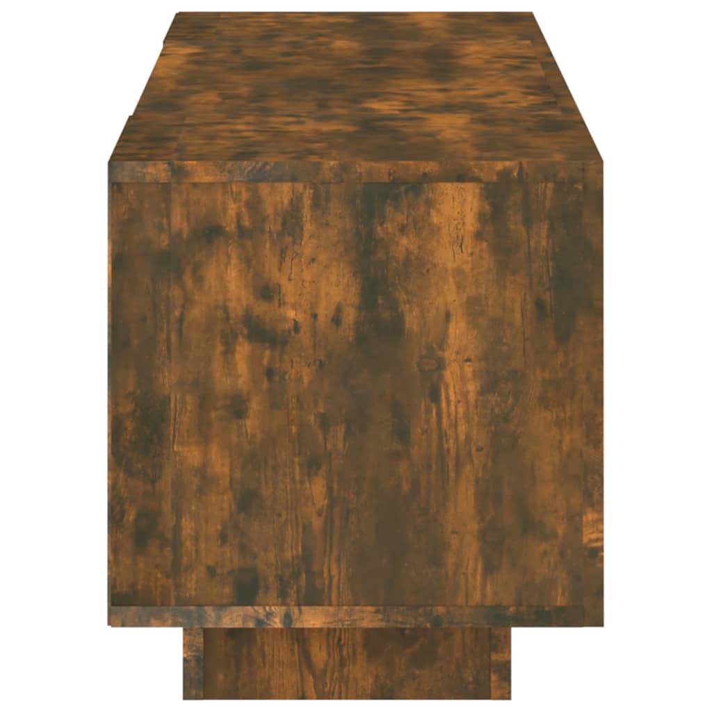 TV cabinet with LED lights smoked oak 160x35x40 cm