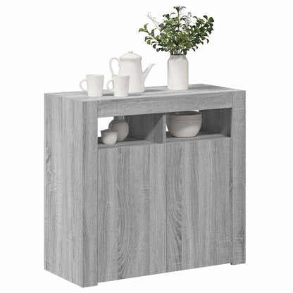 Sideboard mit LED-Beleuchtung Grau Sonoma 80x35x75 cm