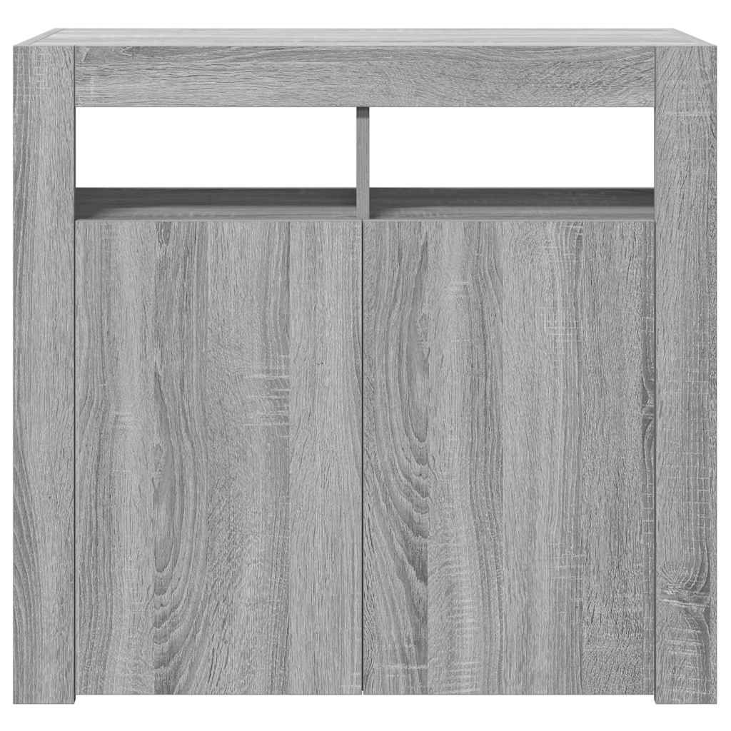 Sideboard mit LED-Beleuchtung Grau Sonoma 80x35x75 cm