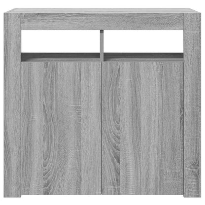 Sideboard mit LED-Beleuchtung Grau Sonoma 80x35x75 cm