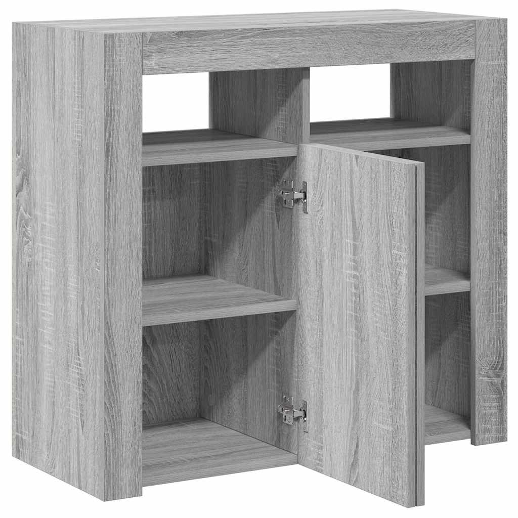 Sideboard mit LED-Beleuchtung Grau Sonoma 80x35x75 cm