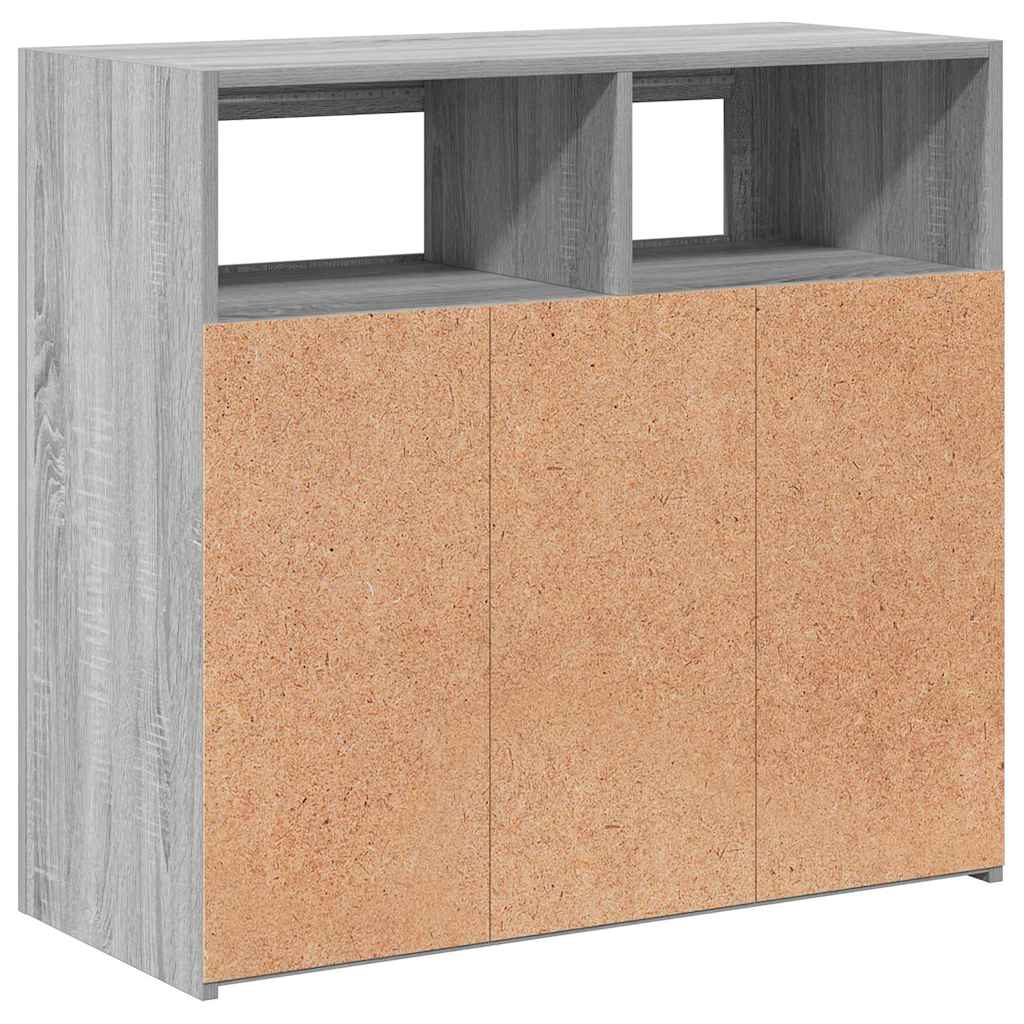 Sideboard mit LED-Beleuchtung Grau Sonoma 80x35x75 cm
