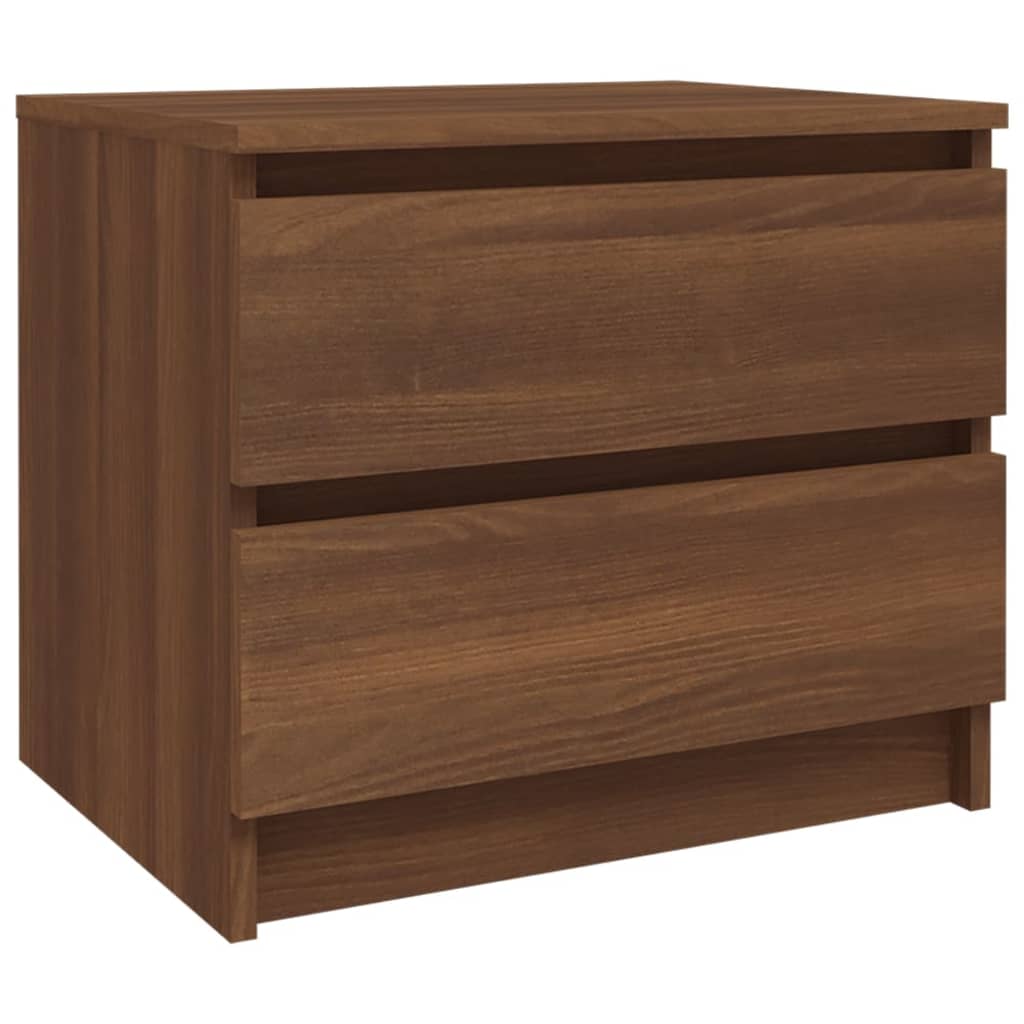 Table de chevet aspect chêne marron 50x39x43,5 cm en bois