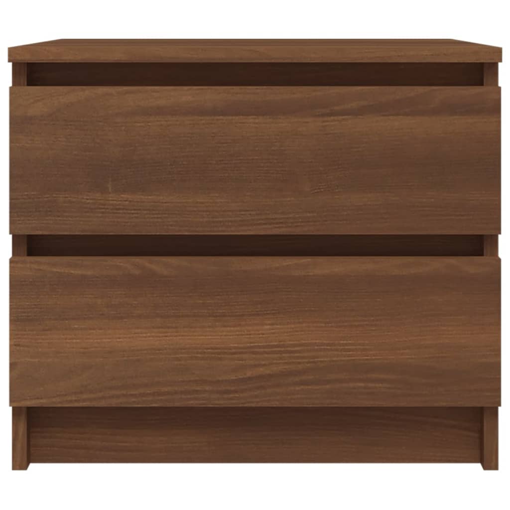 Table de chevet aspect chêne marron 50x39x43,5 cm en bois