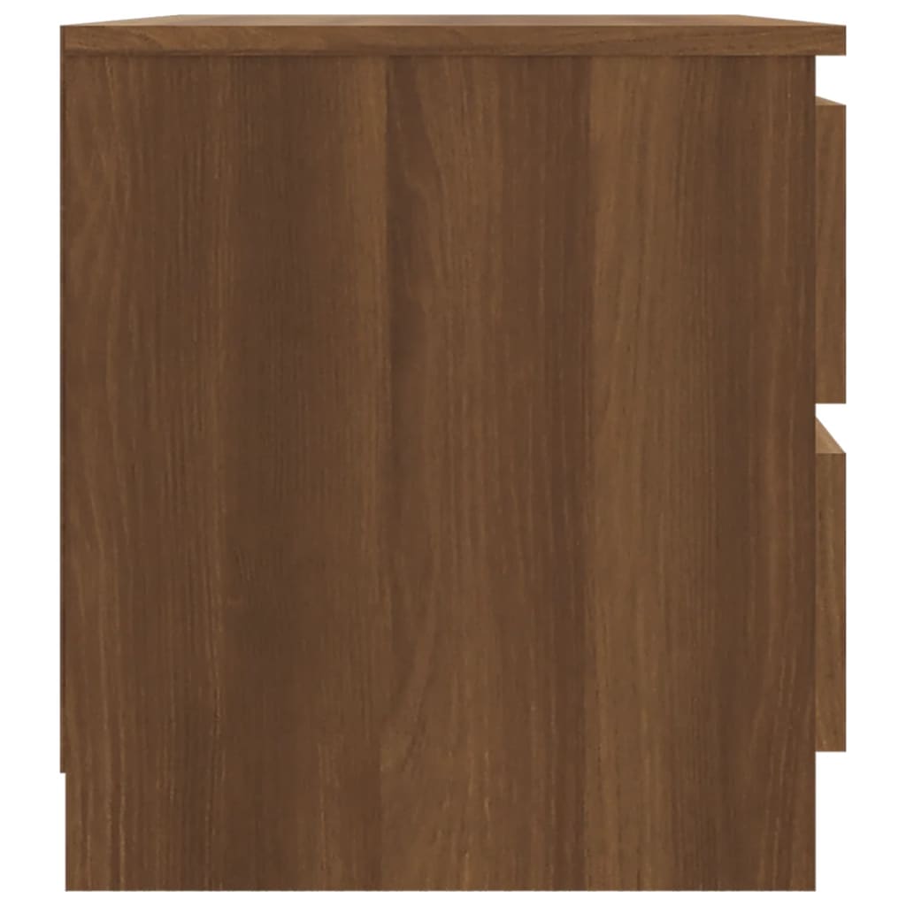 Table de chevet aspect chêne marron 50x39x43,5 cm en bois