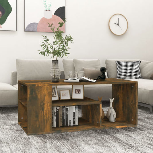 Coffee table smoked oak 100x50x40 cm wood material