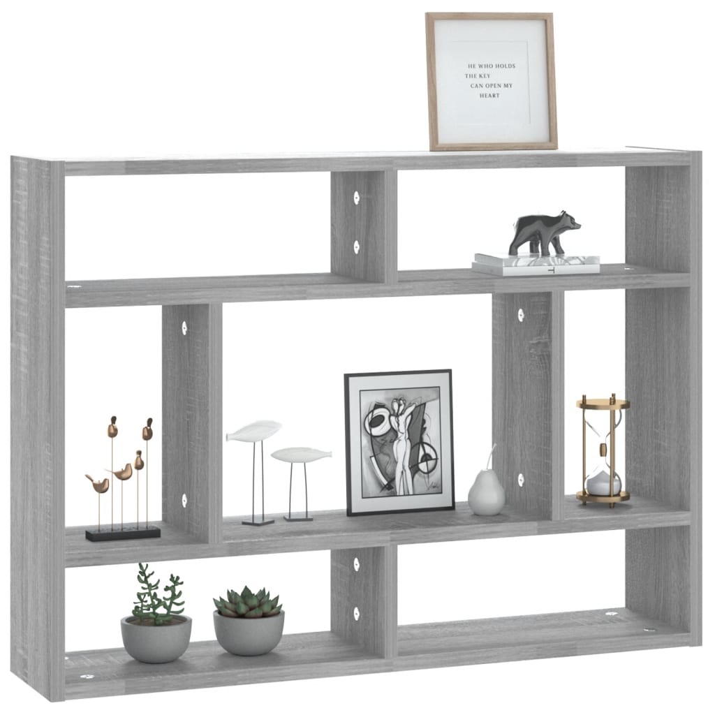 Wall shelf gray Sonoma 75x16x55 cm wood material