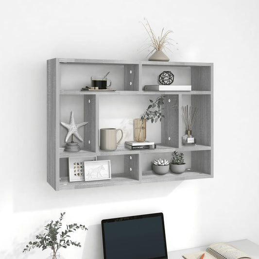 Wall shelf gray Sonoma 75x16x55 cm wood material