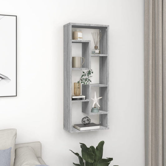 Wall shelf gray Sonoma 36x16x90 cm wood material