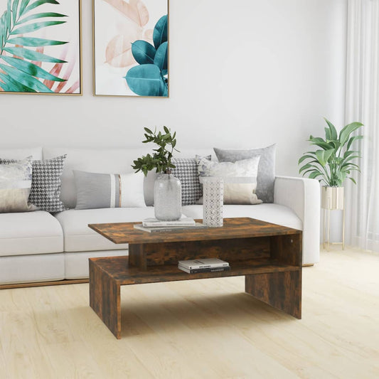 Coffee table smoked oak 90x60x42.5 cm wood material