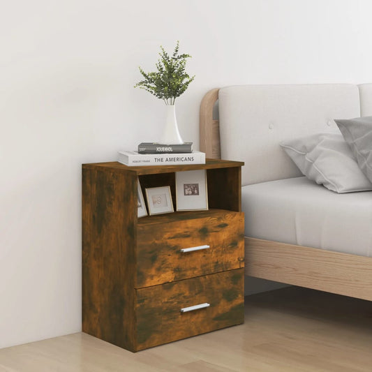 Bedside table smoked oak 50x32x60 cm