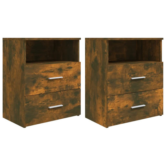 Tables de chevet 2 pcs. chêne fumé 50x32x60 cm