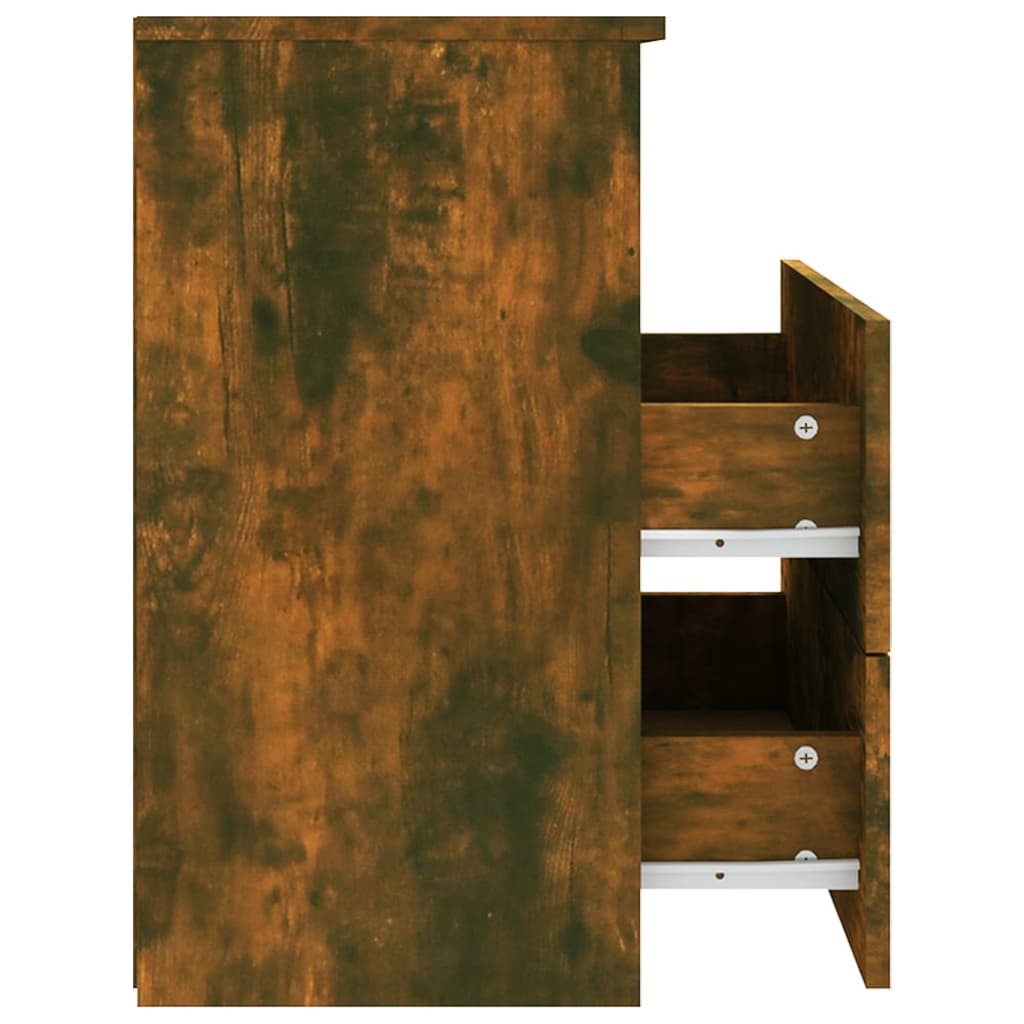 Tables de chevet 2 pcs. chêne fumé 50x32x60 cm