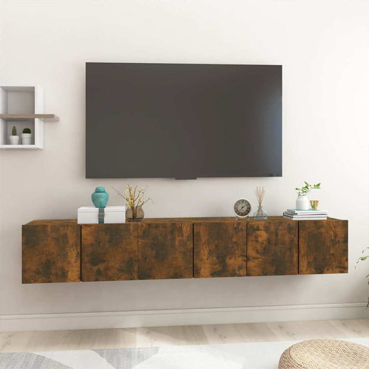 TV-Wandschränke 3 Stk. Räuchereiche 60x30x30 cm