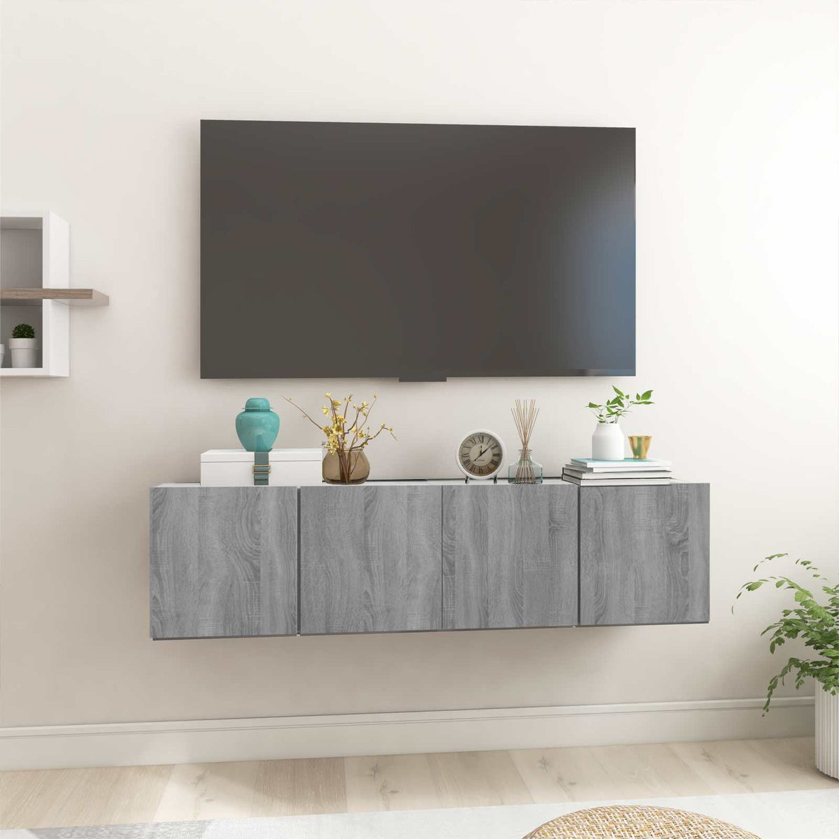 TV-Wandschrank Grau Sonoma 2 Stk. 60x30x30 cm Holzwerkstoff