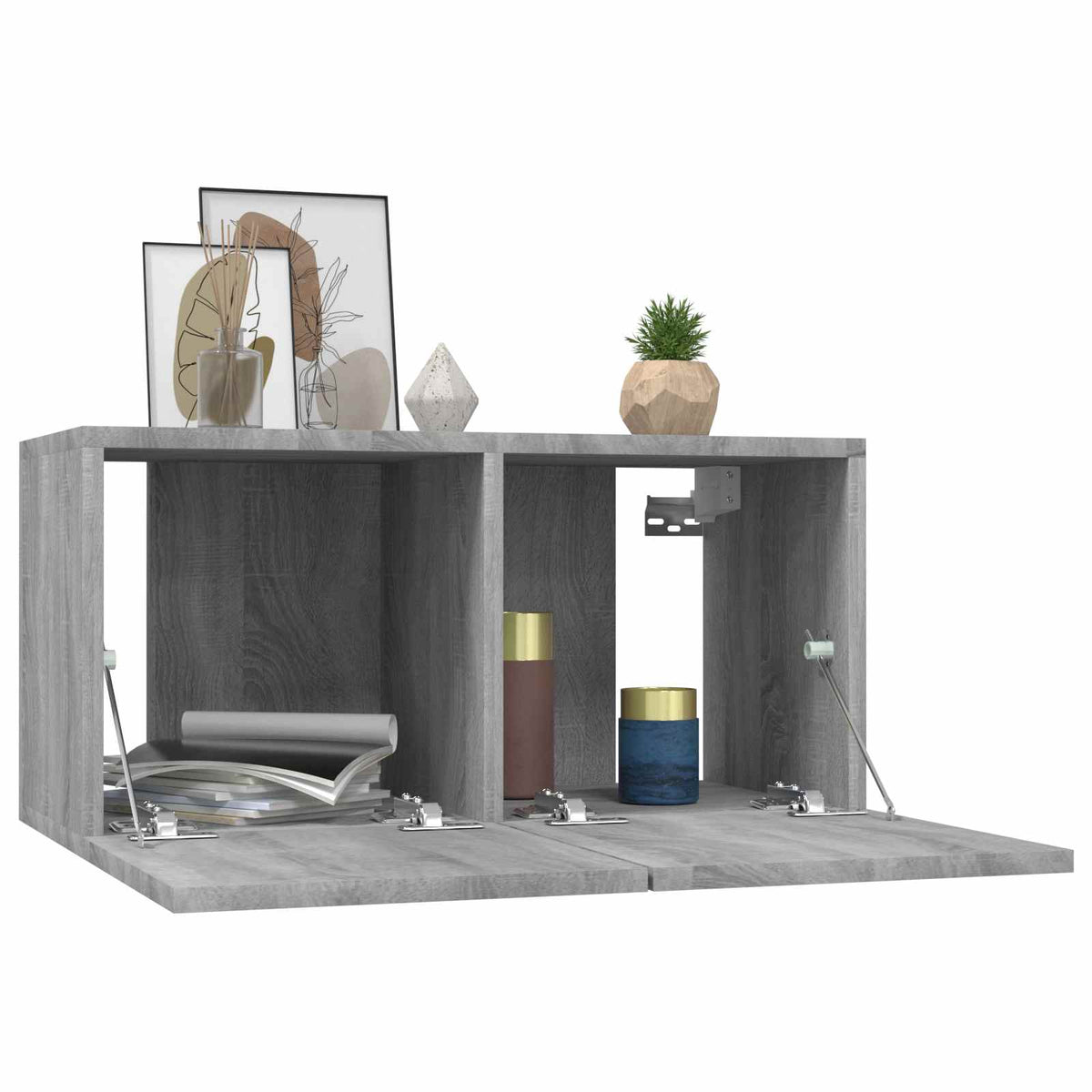 TV-Wandschrank Grau Sonoma 2 Stk. 60x30x30 cm Holzwerkstoff