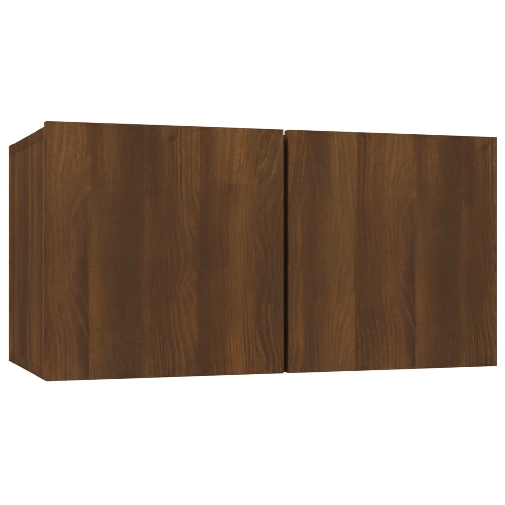 Meuble TV mural chêne marron 60x30x30 cm matériau bois