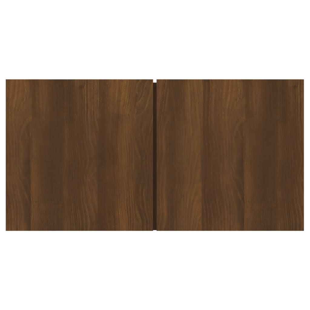 Meuble TV mural chêne marron 60x30x30 cm matériau bois