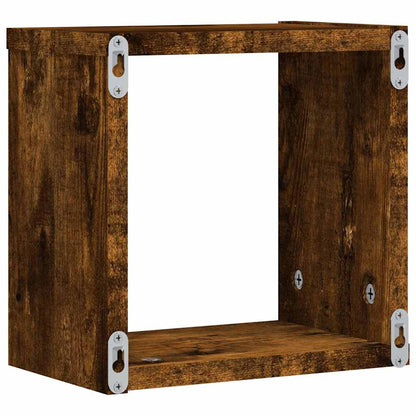 Wandregale 4 stk. Geräucherte Eiche 26 x 15 x 26 cm