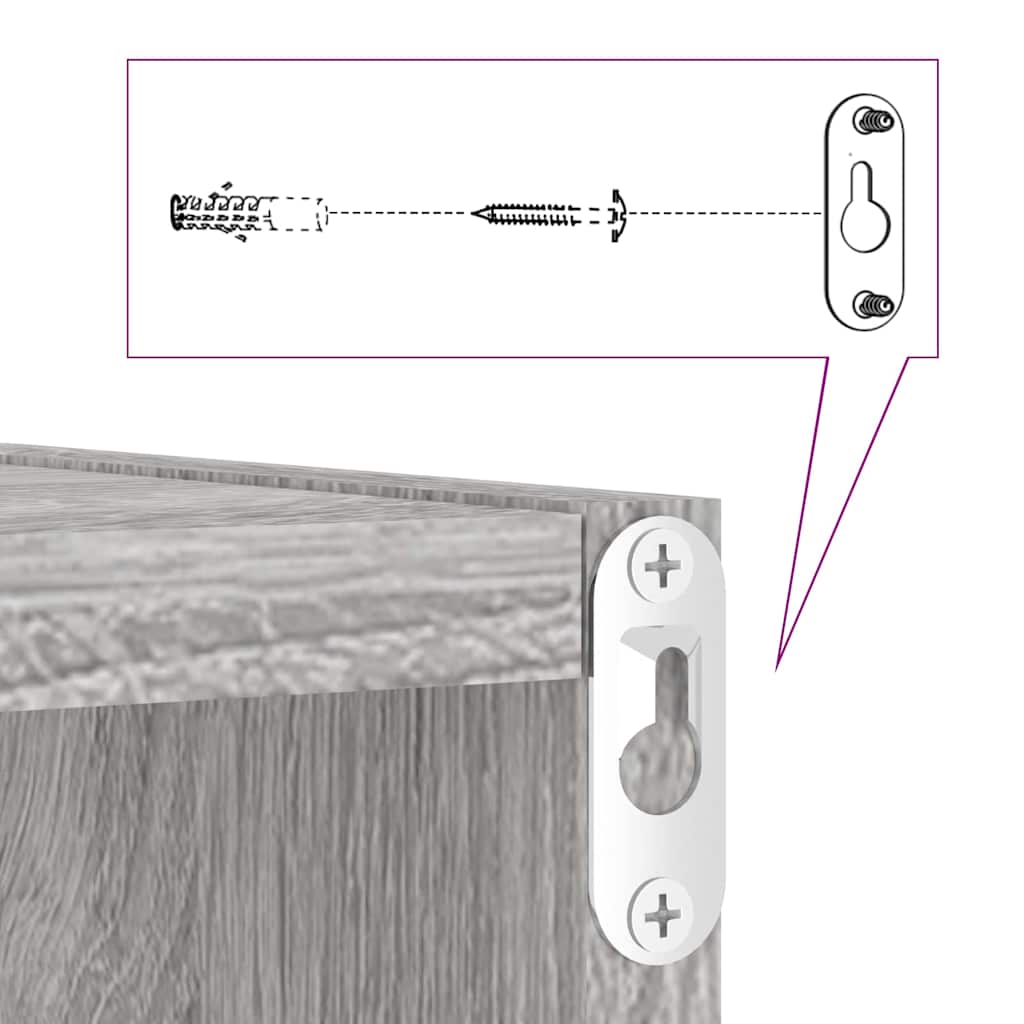 Wandregale 2 stk. Graues Sonoma 26 x 15 x 26 cm Holzwerkstoff