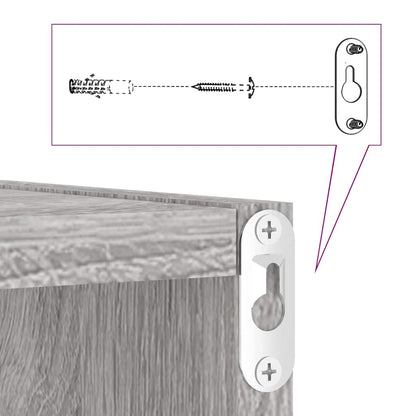 Wandregale 2 stk. Graues Sonoma 26 x 15 x 26 cm Holzwerkstoff