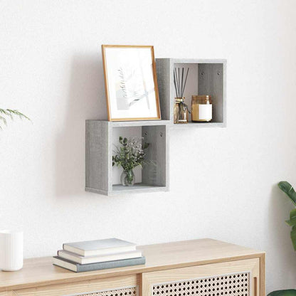 Wandregale 2 stk. Graues Sonoma 26 x 15 x 26 cm Holzwerkstoff