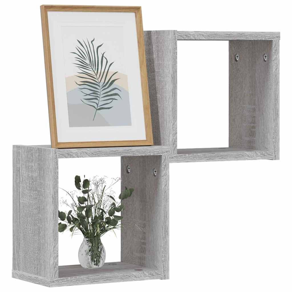 Wandregale 2 stk. Graues Sonoma 26 x 15 x 26 cm Holzwerkstoff