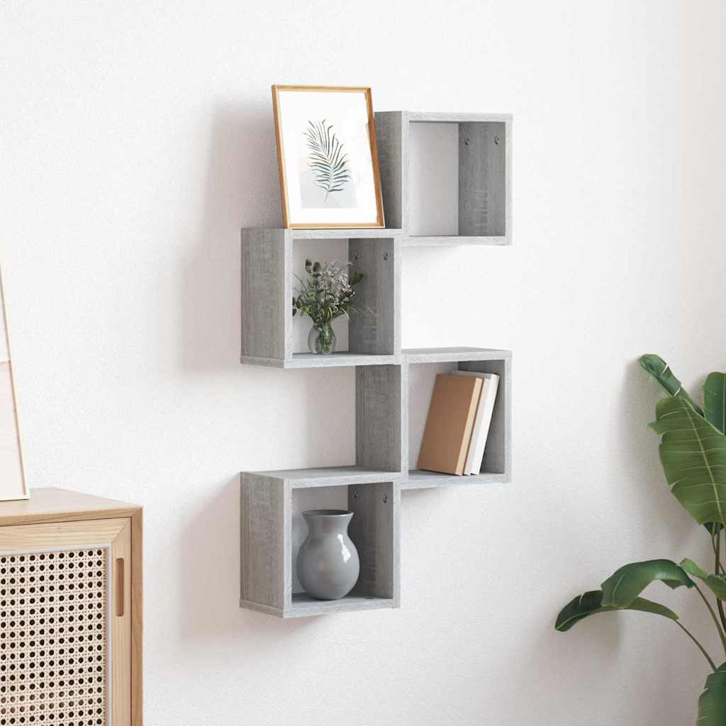 Wandregale 4 stk. Graues Sonoma 26 x 15 x 26 cm Holzwerkstoff