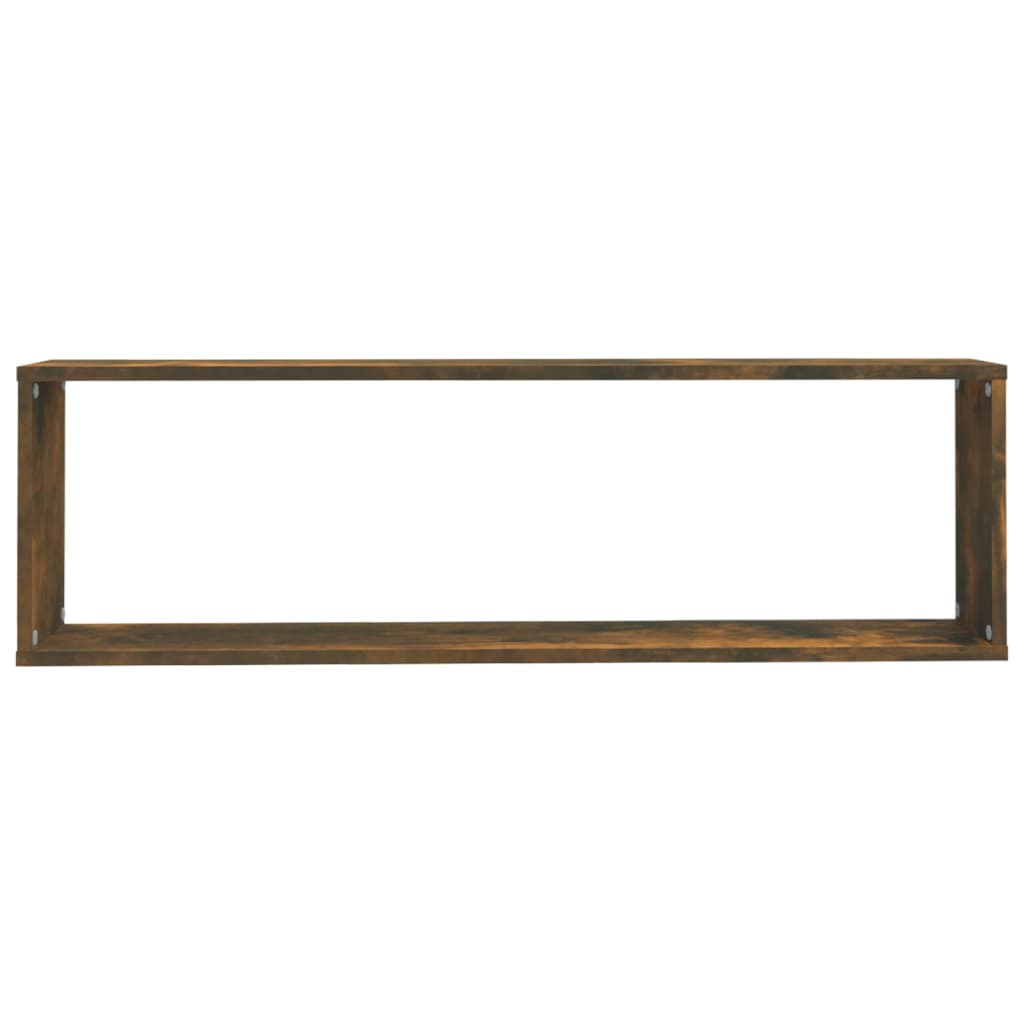 Wall shelves 4 pcs. Smoked oak 100x15x30 cm wood material