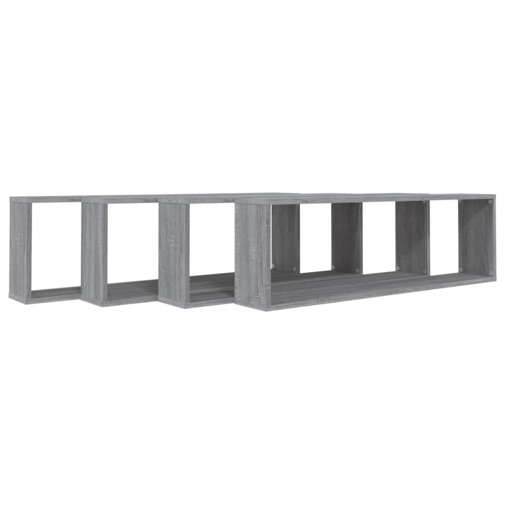 Wall shelves 4 pcs. Grey Sonoma 100x15x30 cm wood-based material