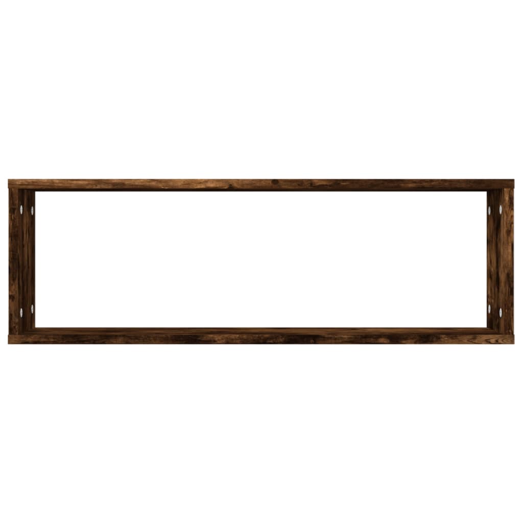 Étagères murales 4 pièces Chêne fumé 80x15x26,5 cm matériau bois.