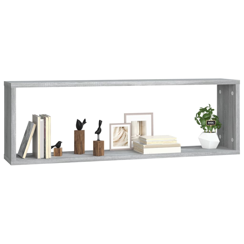 Wall shelves 4 pcs. Gray Sonoma 80x15x26.5 cm wood material
