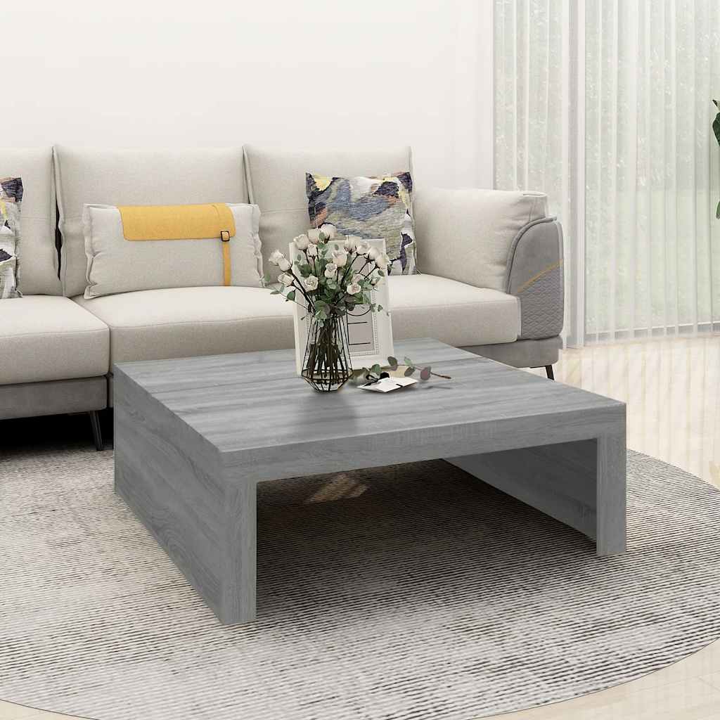 Table basse Sonoma grise 100x100x35 cm en bois