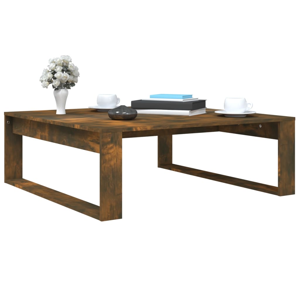 Coffee table smoked oak 100x100x35 cm wood material