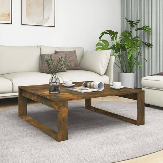 Coffee table smoked oak 100x100x35 cm wood material