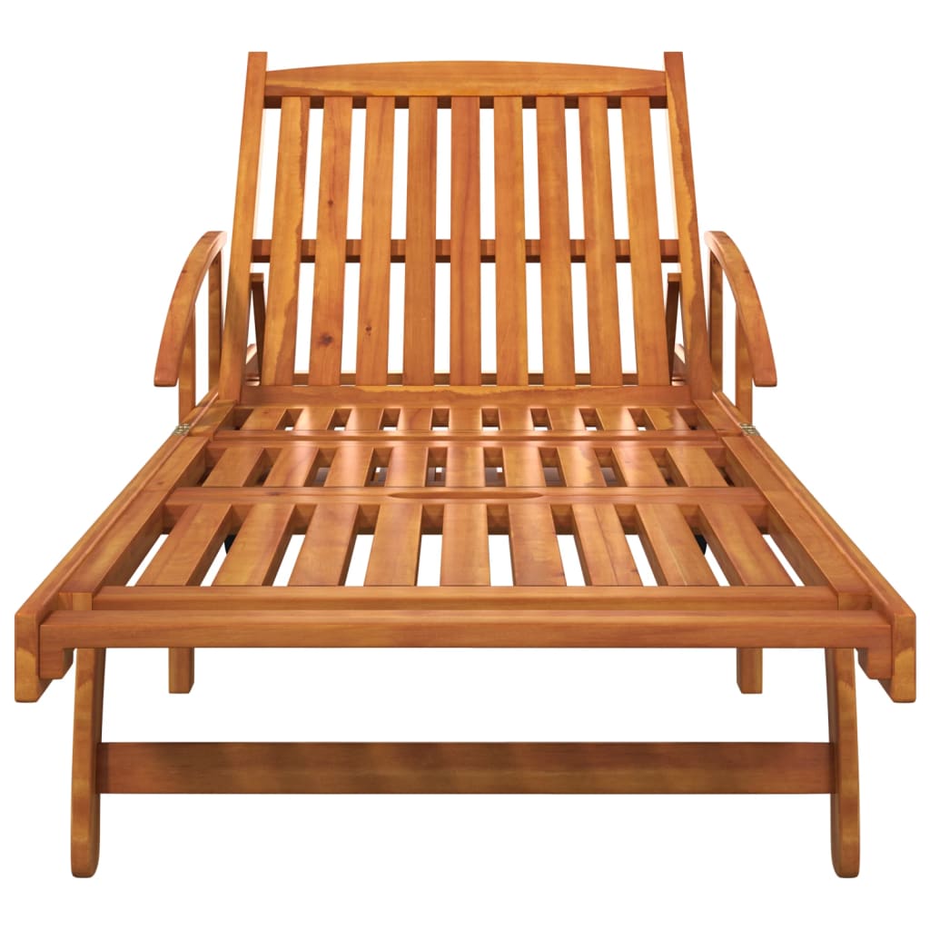 Chaises longues, lot de 2, en bois d'acacia massif
