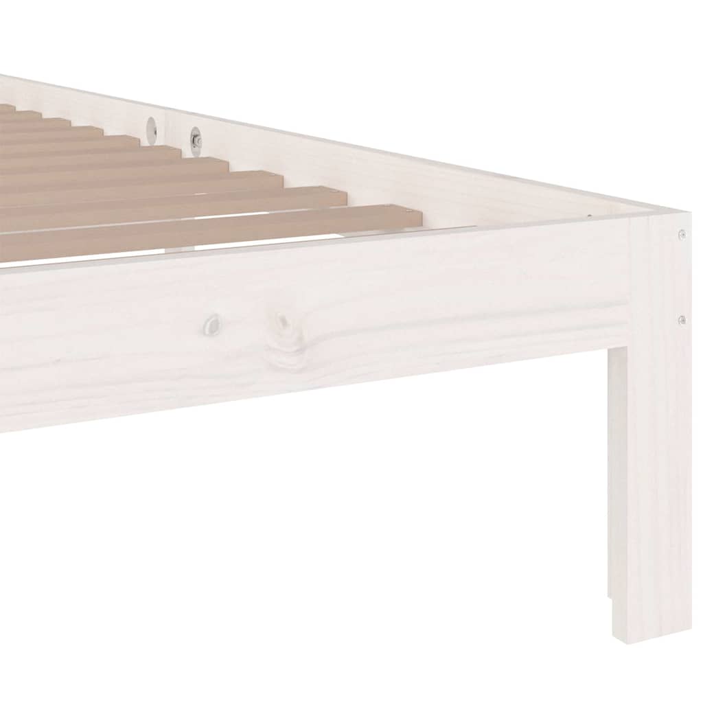 Massivholzbett Weiß 100x200 cm