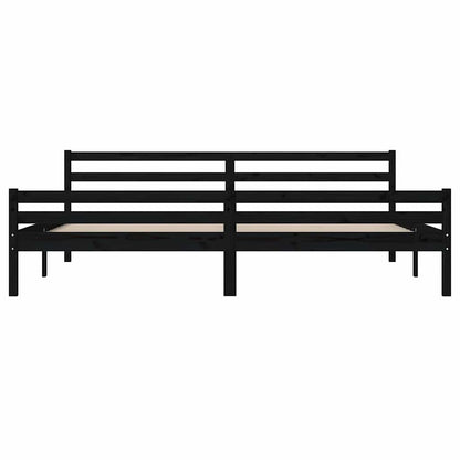 Massivholzbett Schwarz 200x200 cm