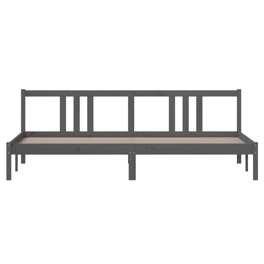 Massivholzbett Grau 200x200 cm