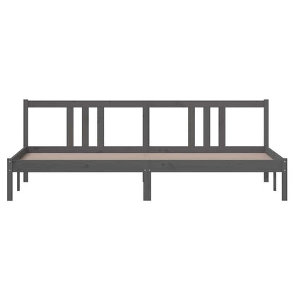 Massivholzbett Grau 200x200 cm