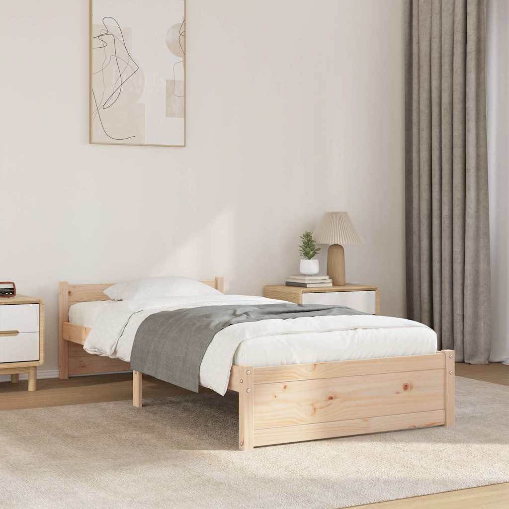 Massivholzbett ohne Matratze 75x190 cm