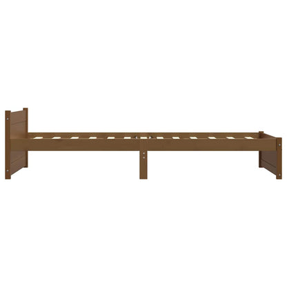 Massivholzbett ohne Matratze Honigbraun 75x190 cm