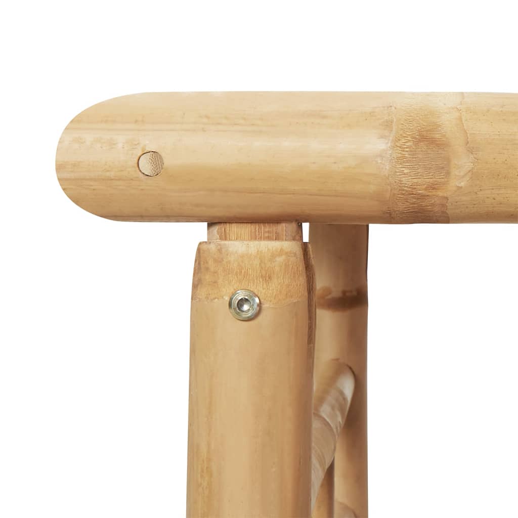 2-tlg. Garten-Lounge-Set mit Dunkelgrauen Kissen Bambus