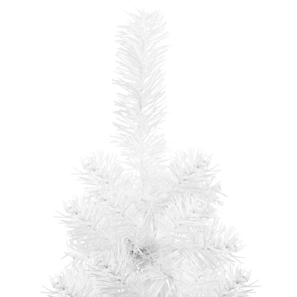 Künstlicher Halb-Weihnachtsbaum mit Ständer Schlank Weiß 210 cm