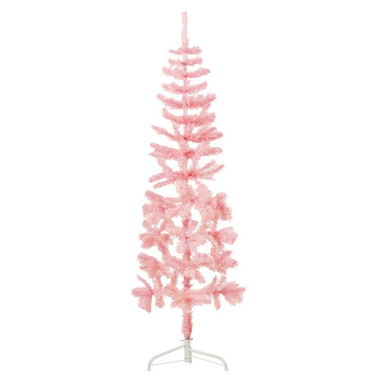 Künstlicher Halb-Weihnachtsbaum mit Ständer Schlank Rosa 180 cm