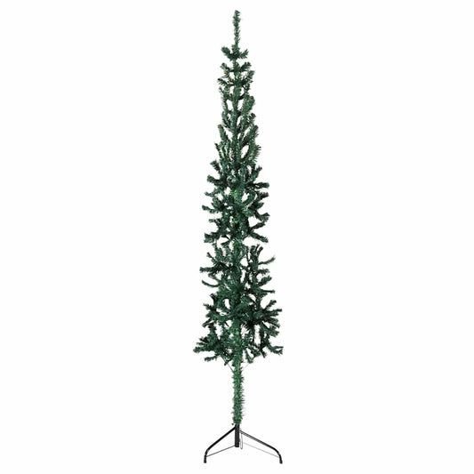 Künstlicher Halb-Weihnachtsbaum mit Ständer Schlank Grün 120 cm