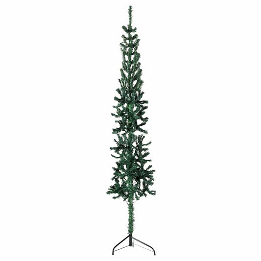 Künstlicher Halb-Weihnachtsbaum mit Ständer Schlank Grün 180 cm